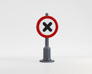 3D No parking Sign Board 3d model