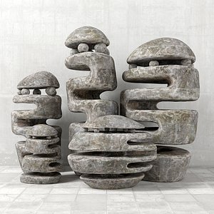 3D model stone light