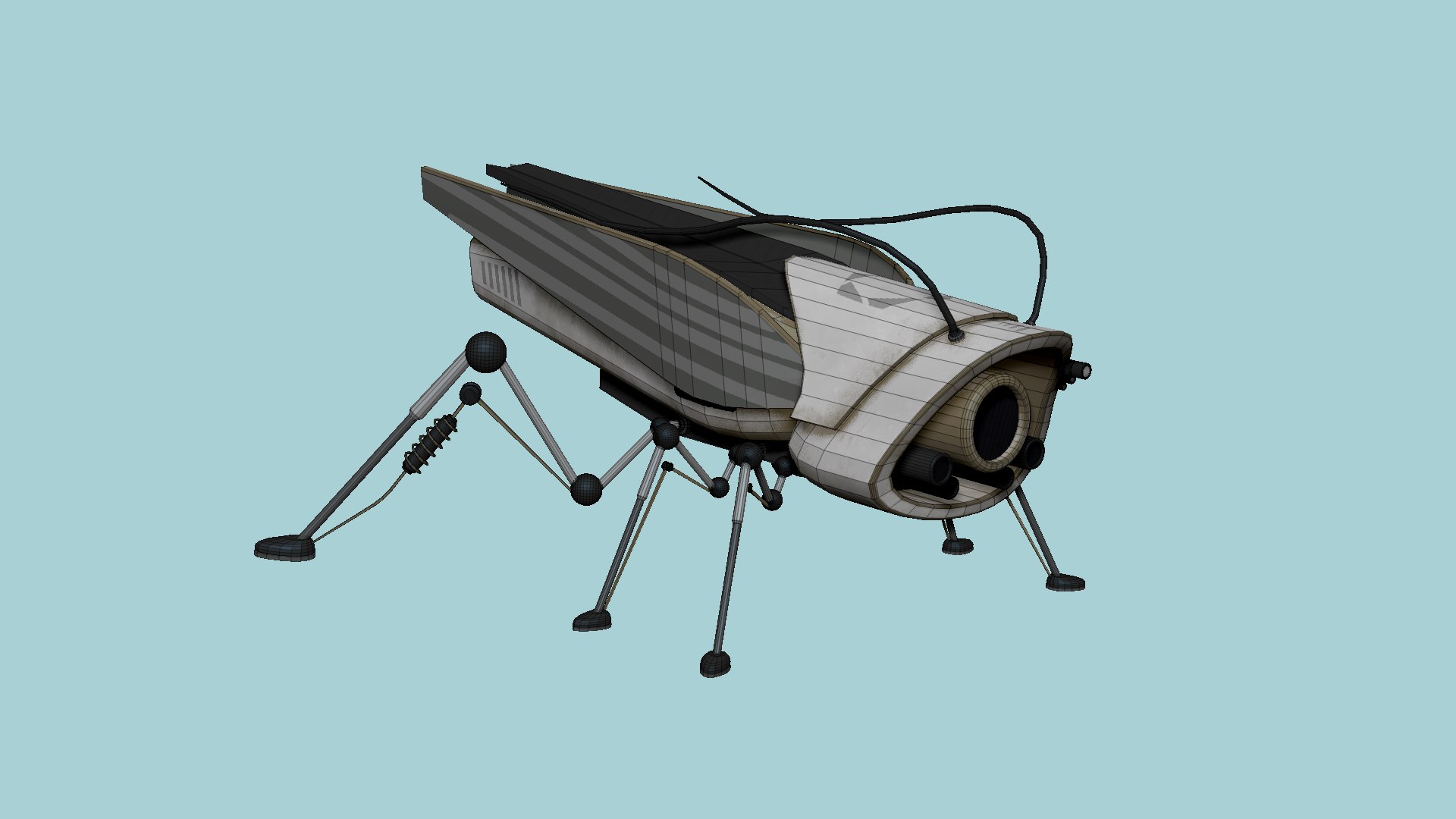 Insect Robot F07 White Black - SciFi Character Design 3D model https://p.turbosquid.com/ts-thumb/qH/t2XSP7/cl/r7wire/png/1649193247/1920x1080/fit_q87/4f6bdf47792993b9384bed4a97027f485c1c0751/r7wire.jpg