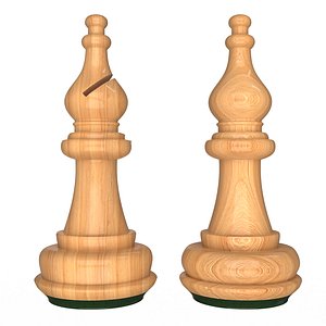 3D 3D Wooden Chess Bishop model