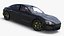 3D Electric Car Sedan Black Rigged