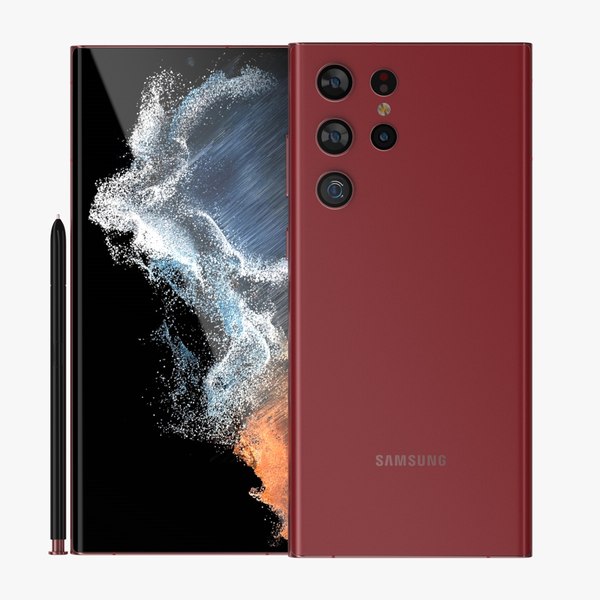 Samsung Galaxy S22 Ultra Red 3D model