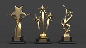 3D Gold Trophy Cup