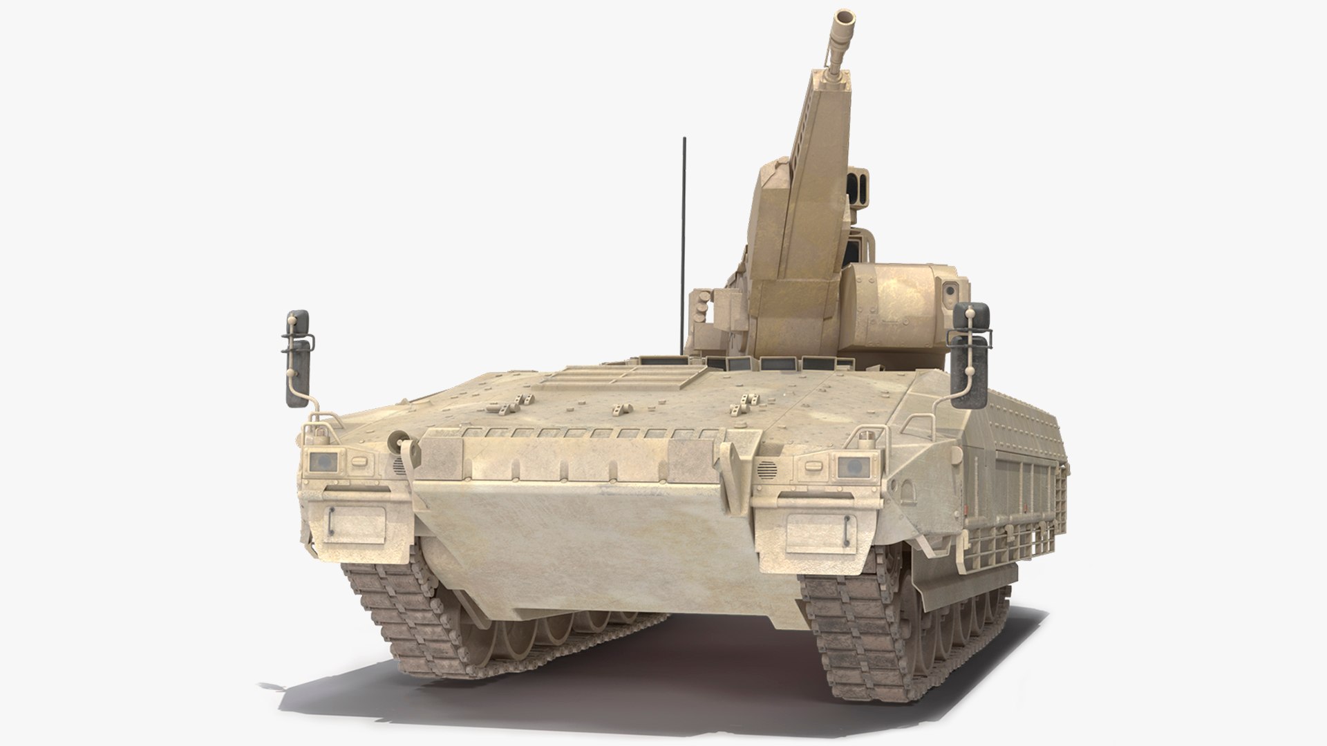 Puma German IFV Military Tank Sandy Dirty Rigged 3D model preview