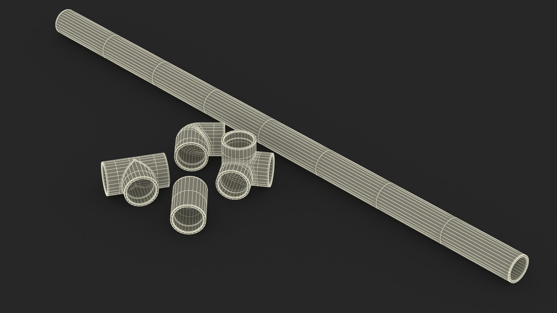 3D Model Plumbing PVC Pipes And Fittings 75D TurboSquid 2302791