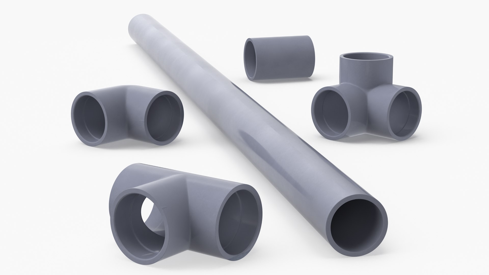 3D Model Plumbing PVC Pipes And Fittings 75D TurboSquid 2302791