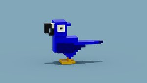3D model Voxel Blue Parrot