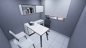L-shaped desk with oblique base - Escritorio en L 3D