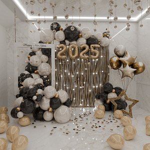 3D model Happy New Year 2025 Blender Scene