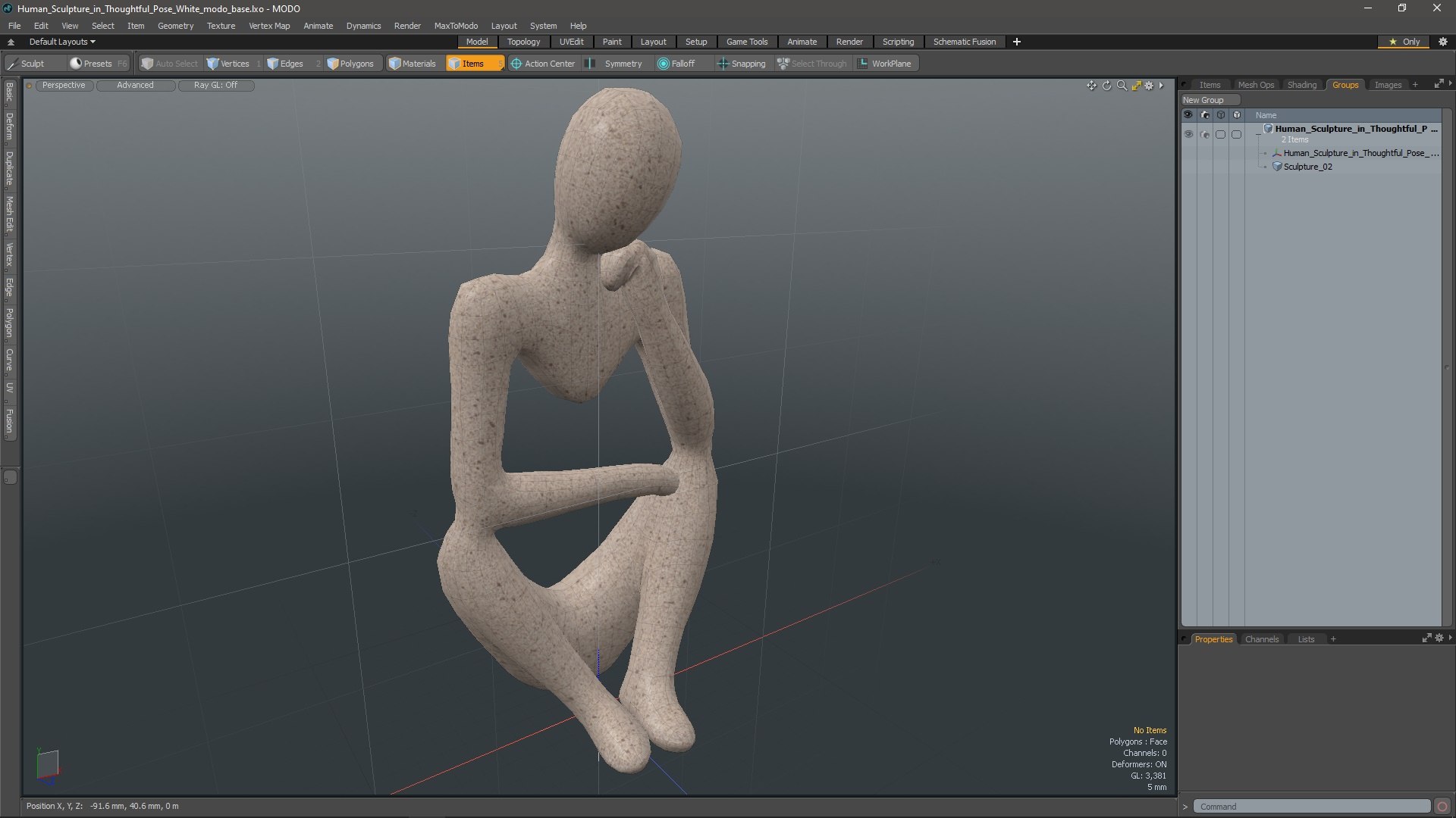 Human Sculpture In Thoughtful Pose White 3D Model - TurboSquid 2210644