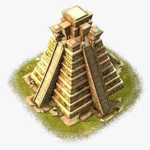 cartoon mayan temple 3d model