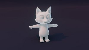 3D model Cartoon Fox Animated and Rigged Base Mesh 3D Model