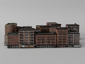 Vintage New York Red Brick Apartment Buildings