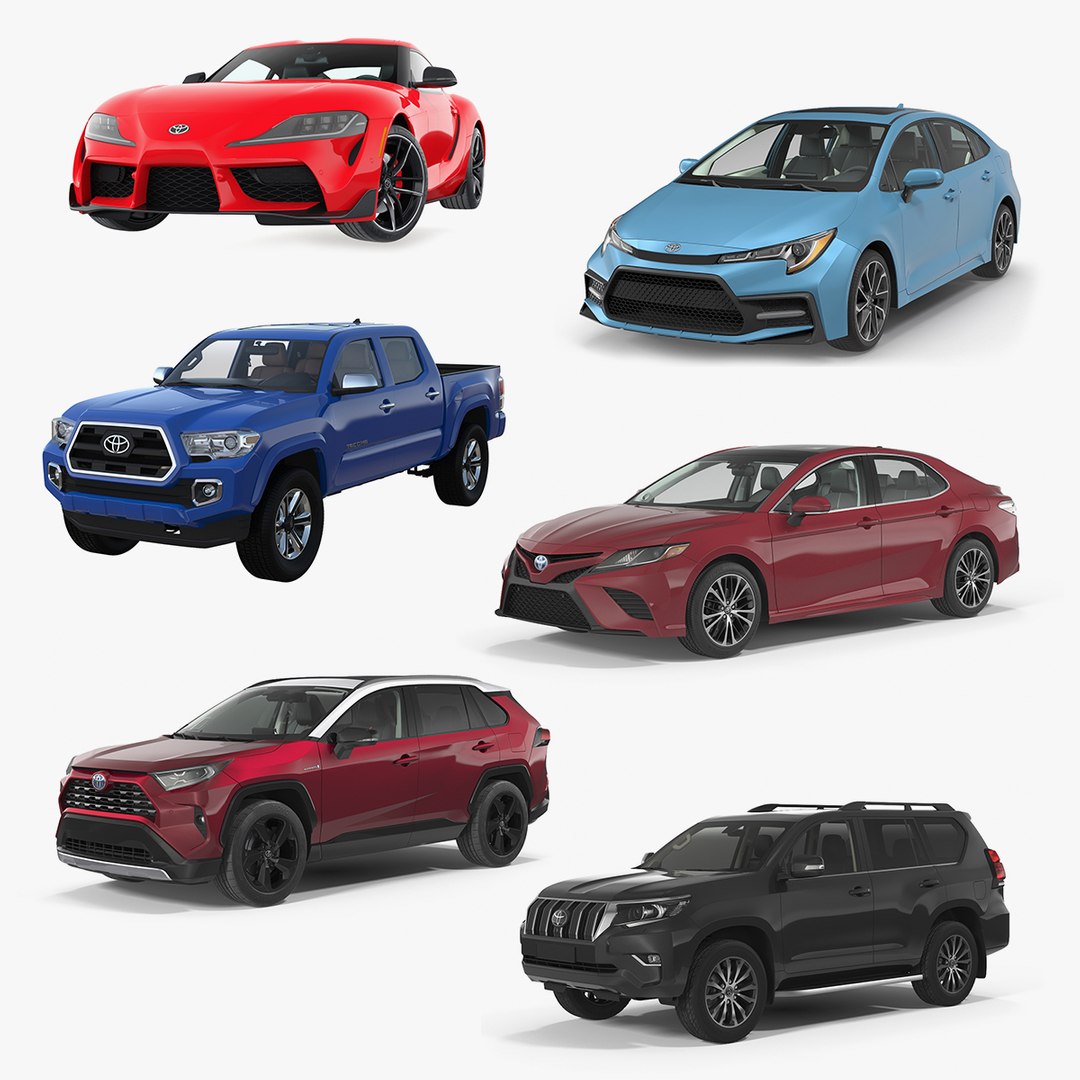 Toyota Cars Collection 3D model preview