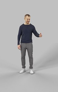 Casual Man In Jeans Standing And Holding his partner Master