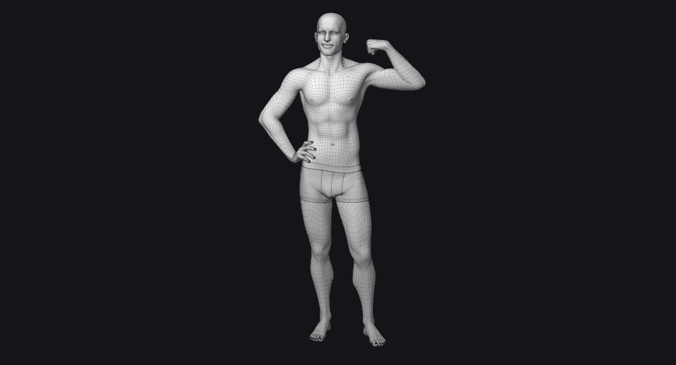 3d rigged male basic model