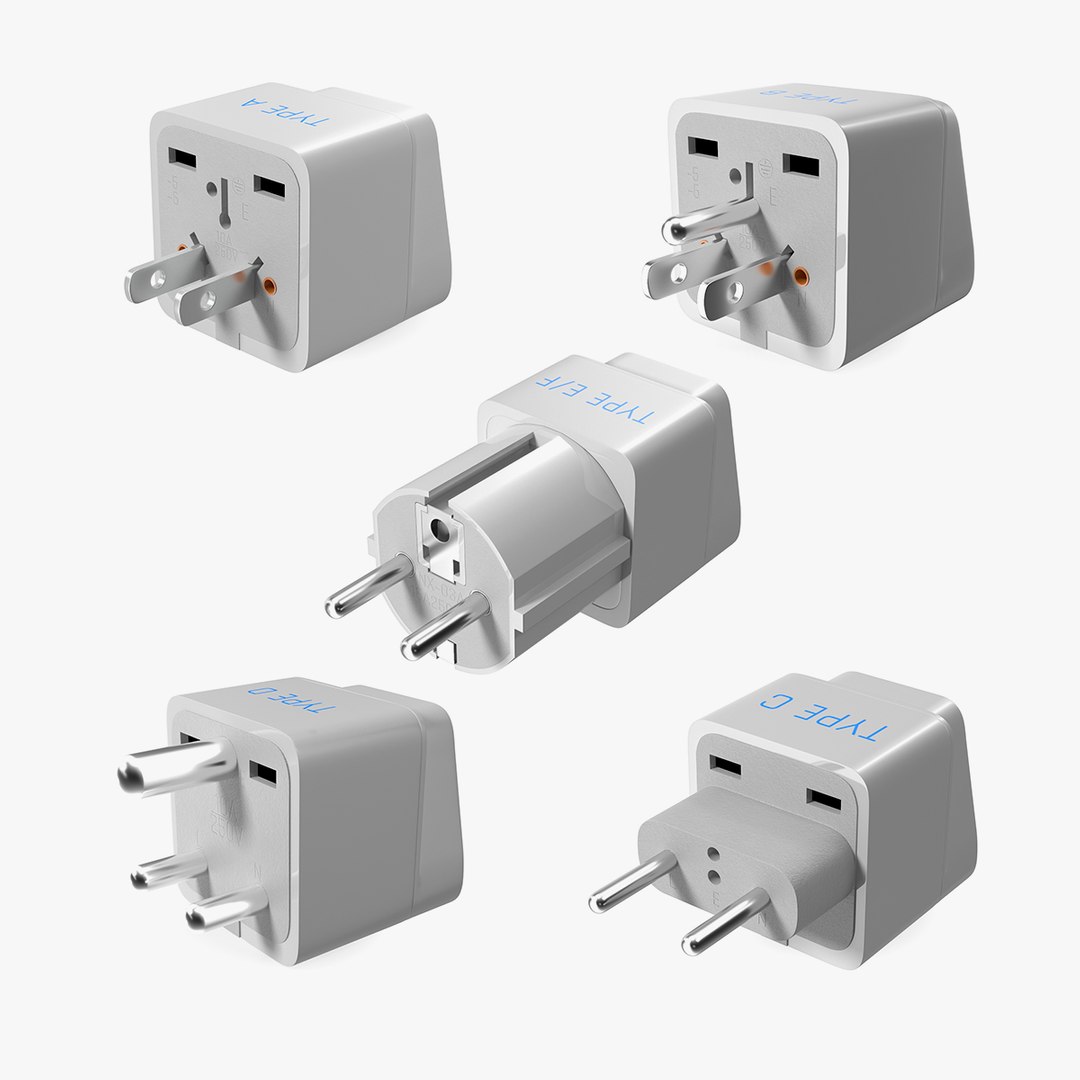 Travel Plug Adapters Collection 3 3D model preview