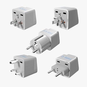 Travel Plug Adapters Collection 3 3D