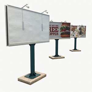 obj ready low-poly billboard 48
