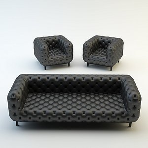 3d max leather sofa chair