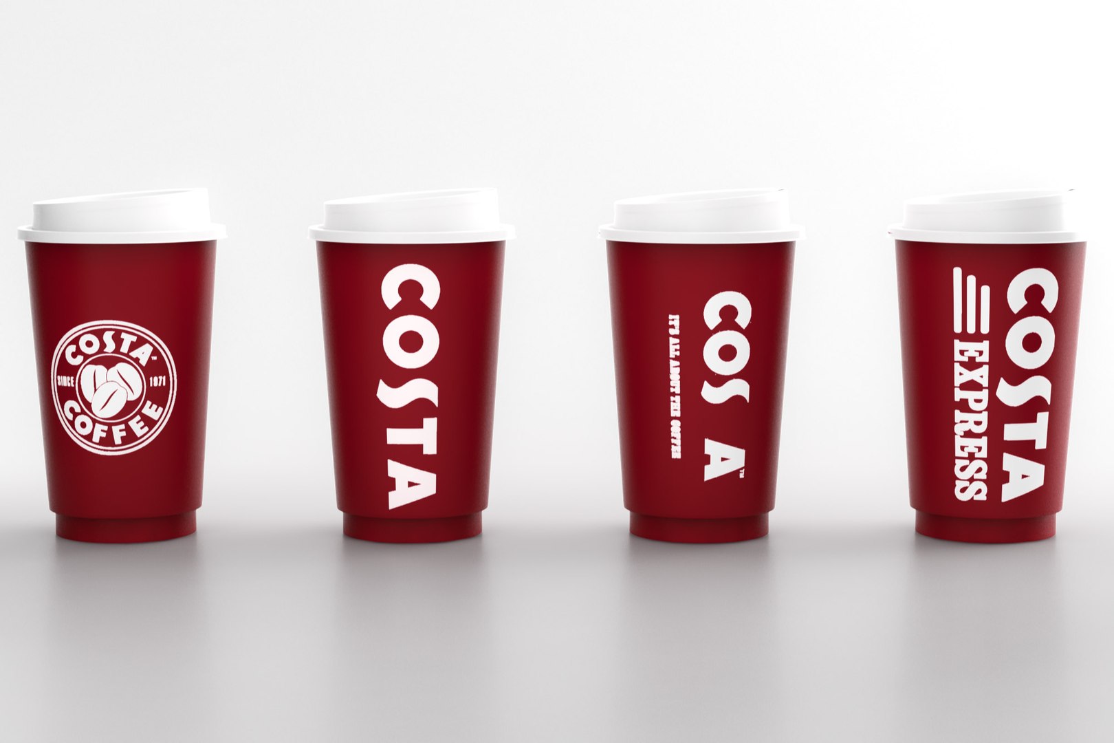 3d Costa Coffee Paper Cup