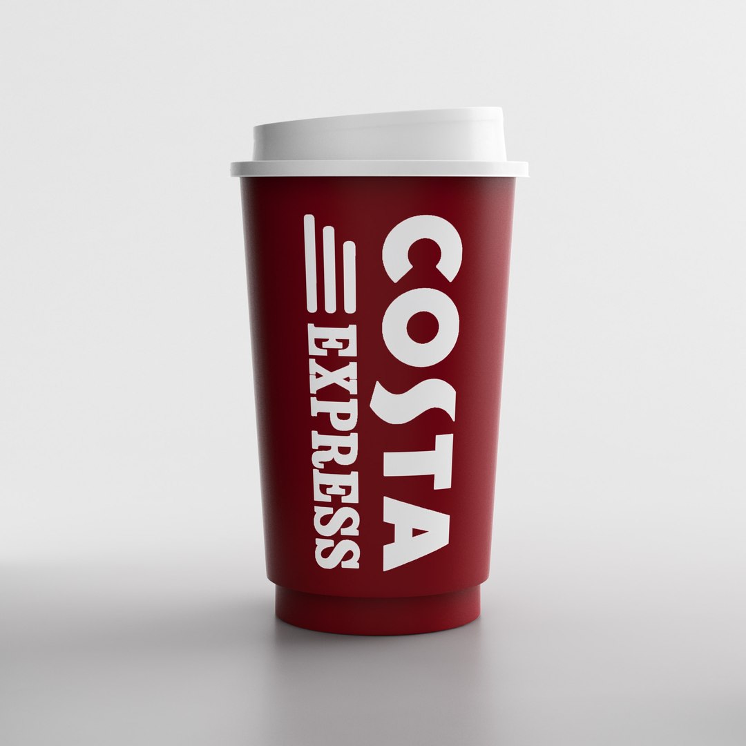 3d Costa Coffee Paper Cup