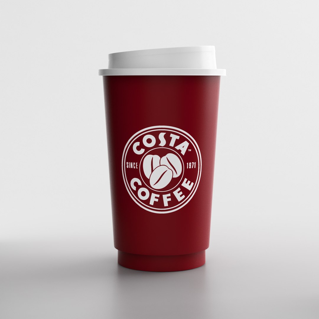3d Costa Coffee Paper Cup