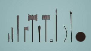 Low poly rysty wepon pack