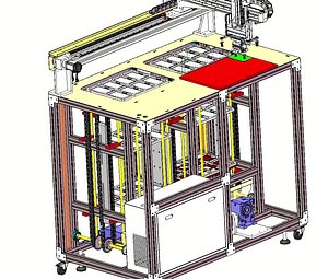 Palletizing Cell   Auto Stocker and Pallet Feeder Receiver Machine 3D CAD Model 3D
