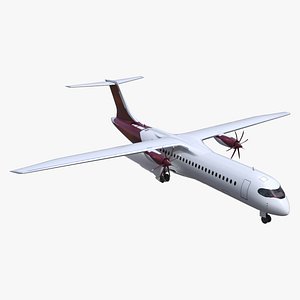 3D Concept Modern Aircraft Turboprop Rigged for Maya