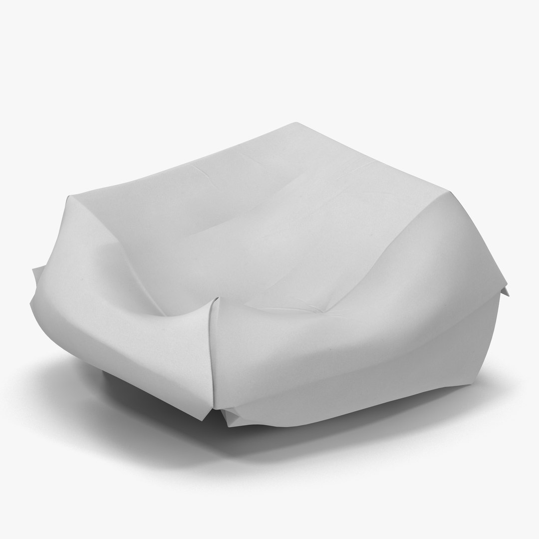 Crumpled Burger Box Generic 3D model preview