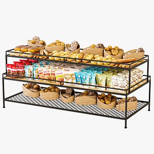 Showcase in a supermarket with pastries model
