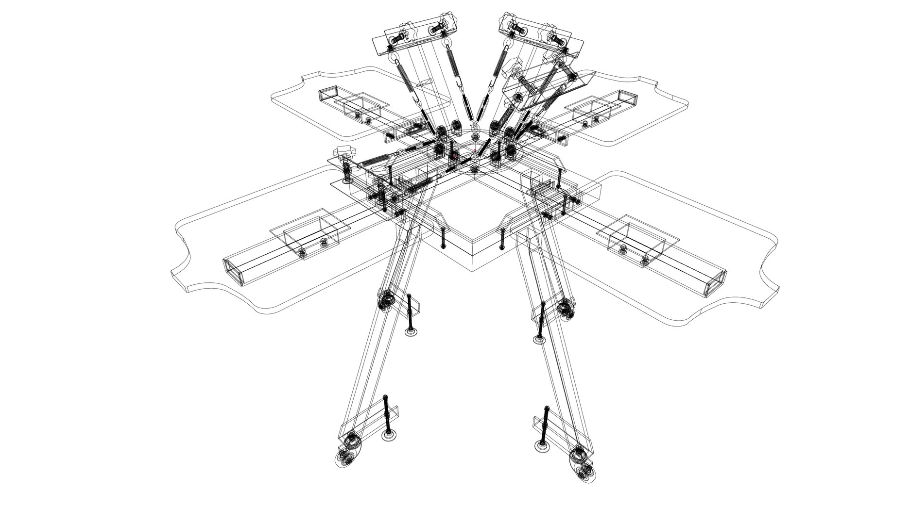Screen Printing Press - Shirt - 4 Arm Model - TurboSquid 2104942