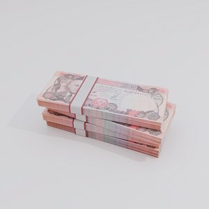 3D model 1000 Afghanistan Afghan Afghani Currency