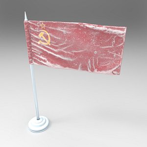 Soviet Union Frozen Flag - Animated 3D PBR Model model