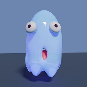 Cute cartoon ghost or cloud 3D model