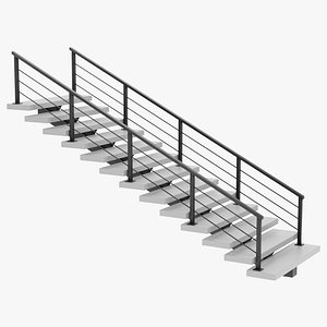3D Stairs Straight 02 model