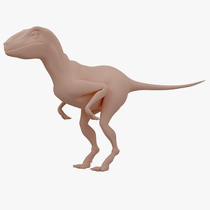 3D dinosaur velociraptor base model