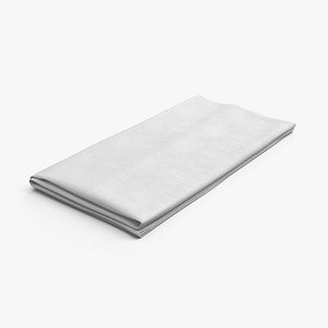 Folded Fabric White Napkin model