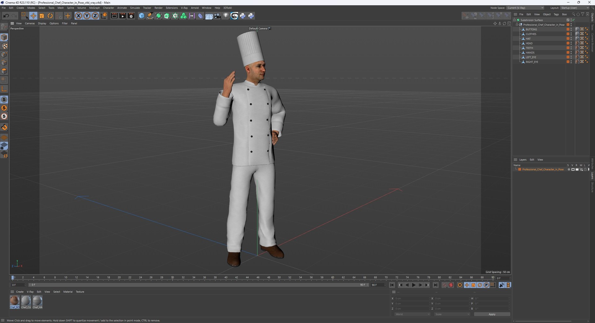 Professional Chef Character In Pose 3D Model - TurboSquid 2328715