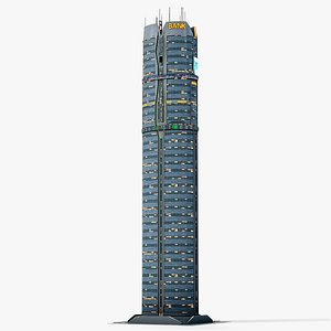 3D model Sci-Fi Futuristic Skyscraper Bank PBR 17