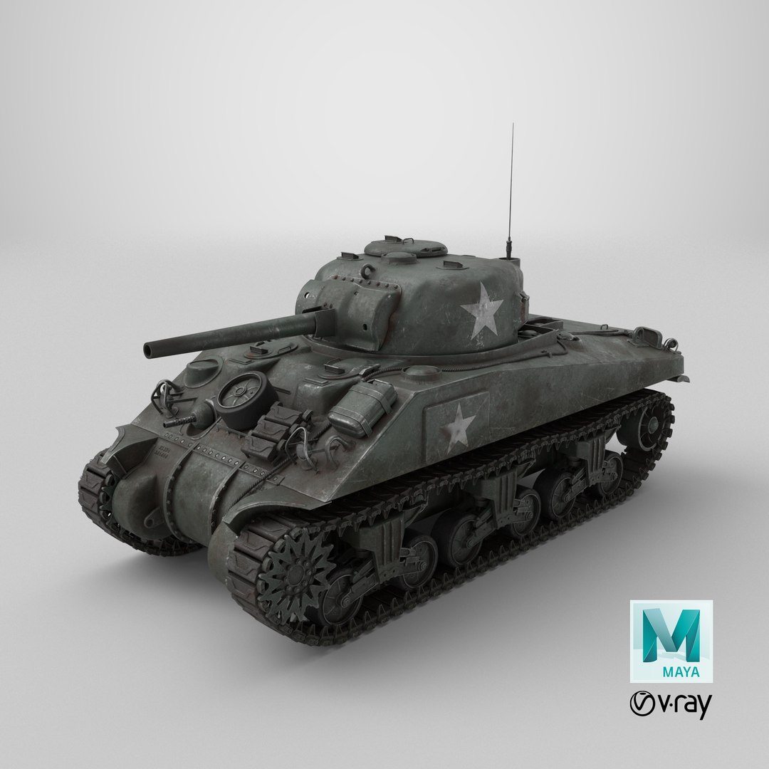 Combat M4 Sherman Tank 3D model https://p.turbosquid.com/ts-thumb/qJ/dNeyFx/Ar/stemcell_maya_vray_render/png/1724242754/1920x1080/fit_q87/3d2908e6c0f61ea097ca233bab648f944fa1b56e/stemcell_maya_vray_render.jpg
