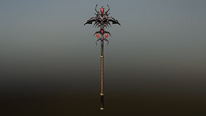 3D Demon Staff Game Ready LowPoly 26k