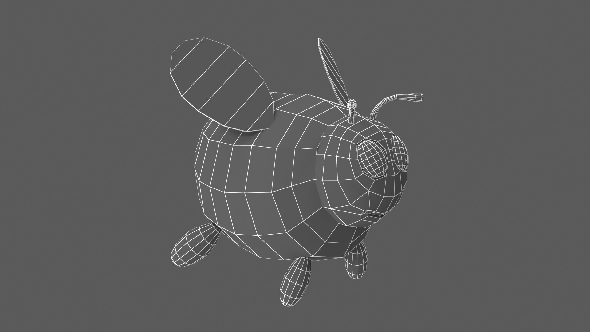 Golden Cartoon Bee Model - TurboSquid 2422535