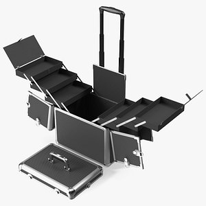 Unfolded Yaheetech Makeup Case Black 3D model