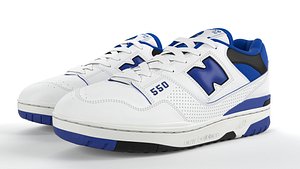 New Balance 550 White Blue PBR 3D model
