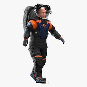 3D Astronaut Wearing NASA Axiom Spacesuit Rigged for Cinema 4D model