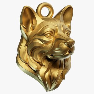 Dog Head Pendant 3D