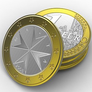 3ds max coin 1 euro malta