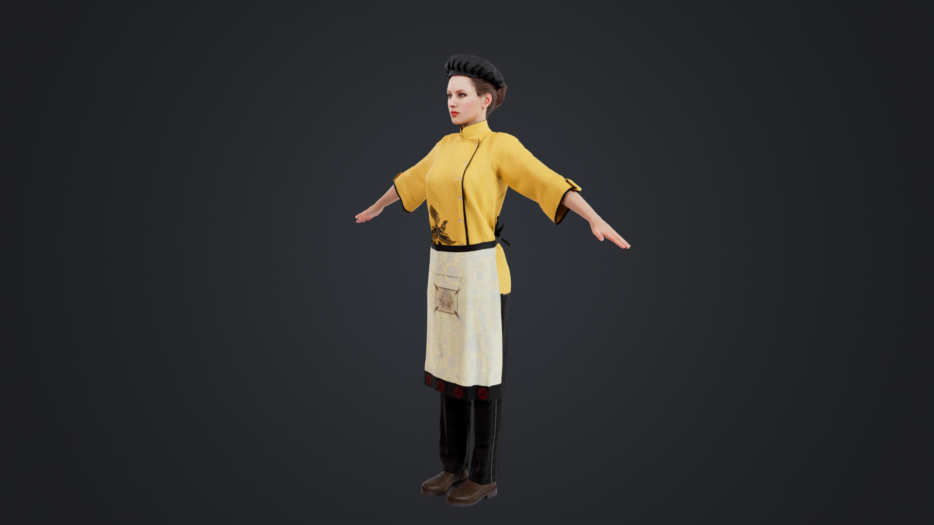 3D Model Female Chef Rigged - TurboSquid 2322820